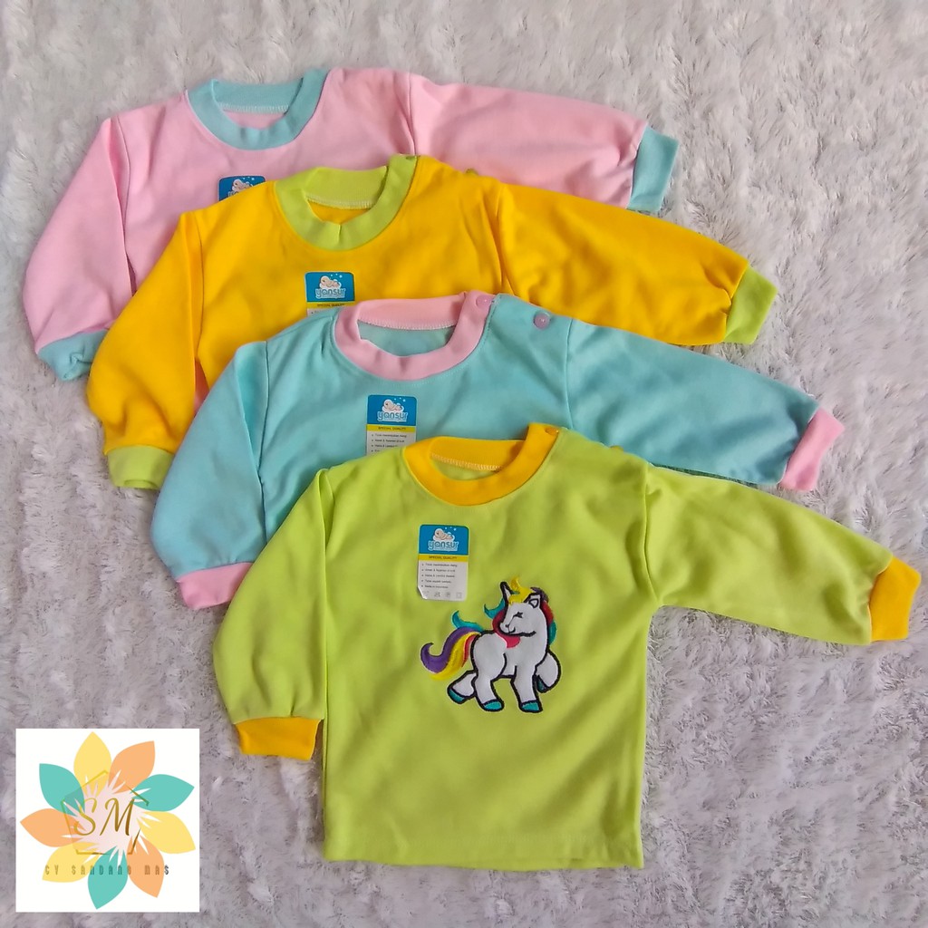 Setelan Baju Bayi Laki laki & Perempuan Piyama Lengan Panjang Bayi Perempuan 6-12 bulan Unicorn