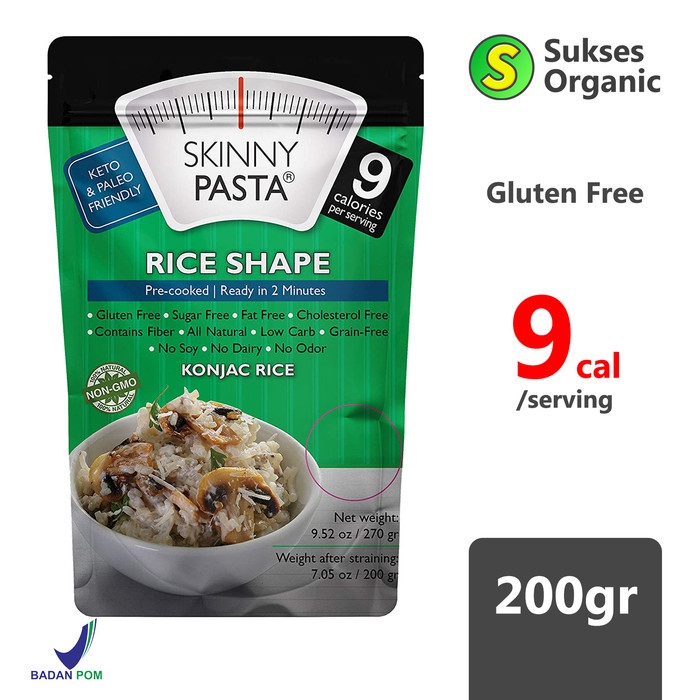 

978Eq0010W Konjac Rice Beras Gluten Free 9Cal | 200Gr | Skinny Pasta W5Q40112