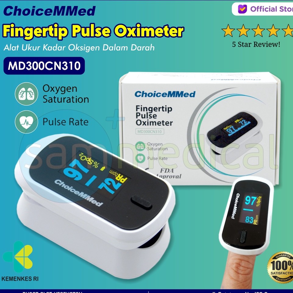Jual Choicemmed Finger Pulse Oximeter Alat Saturasi SpO2 MD300CN310