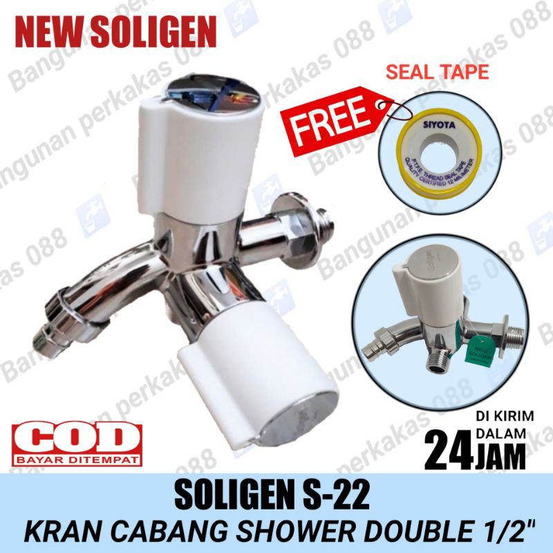 KRAN CABANG SOLIGEN S-22 CROME / KERAN CABANG SHOWER DOUBLE / KRAN CABANG/ KRAN DOUBLE