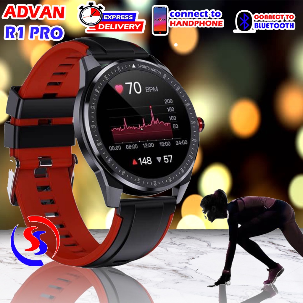 JAM TANGAN SMARTWATCH ADVAN START GO R1 PRO 1,3 INCI - PEMANTAU SpO2 24 Jam - BLOOD OXYGEN - MERAH