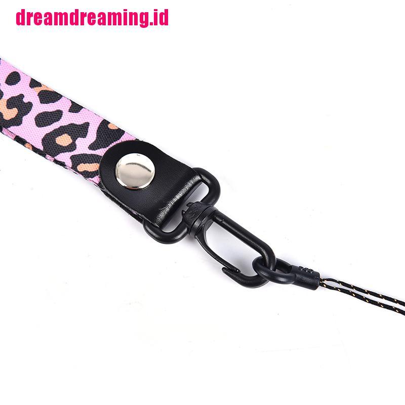 Strap Leher Motif Leopard Untuk Handphone / Kunci