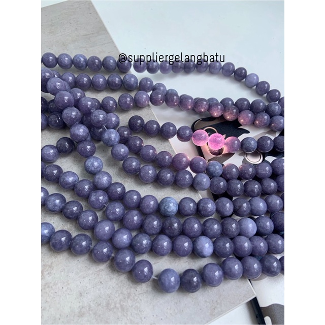 Natural American Purple Mica Phosphosiderite 12mm batu akik perhiasan bahan kalung etnik bali vintage gelang fashion week citayam