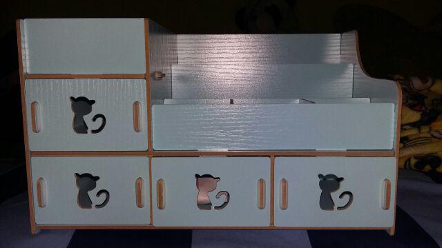 Rak Kosmetik Aksesoris 616 Bahan Kayu Desktop Storage Kitty Cat 213