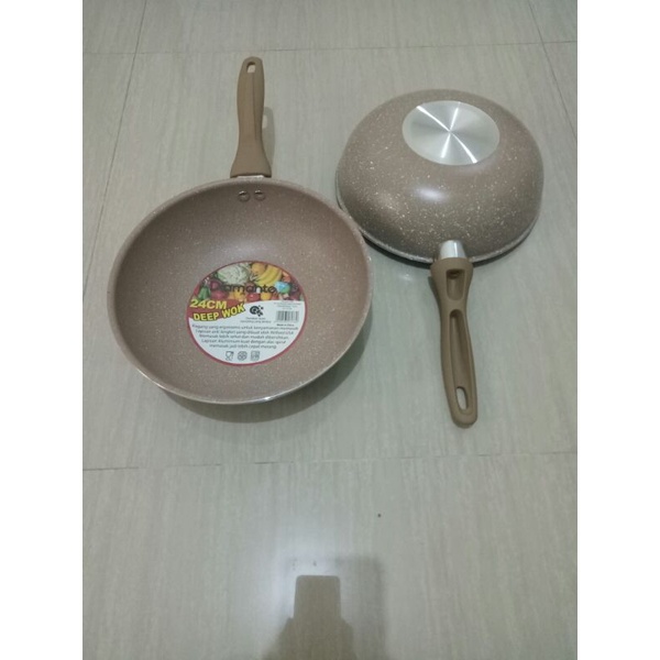 Diamante Deep Wok Brown 24cm
