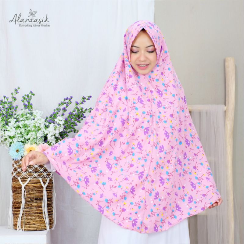 Alantasik - Jilbab XL Wolfis Kinara Monalisa bunga ASTER PET ANTEM  GR.5