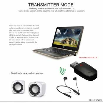 [2 in 1] USB Audio Bluetooth 5.0 Transmitter &amp; Receiver / USB Dongle HiFi Audio Bluetooth Transmitter &amp; Receivern / USB Dongle Kecil Praktris USB Bluetooth Audio USB Blutooth Speaker Headphone MP3 MP4 TV Source Audio / Perangkat Audio Spiker Bluetoot