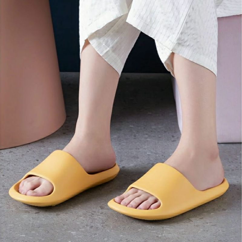 Sandal Wanita Selop Jelly EVA Sandal Cewek Korea Lucu Kamar Mandi Sendal Wanita Slip On Fashionable