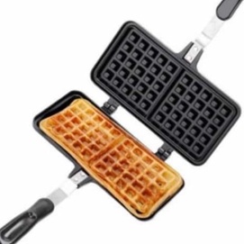 Cetakan waffle teflon kotak Tanpa listik / cetakan waffle kompor / waffle maker