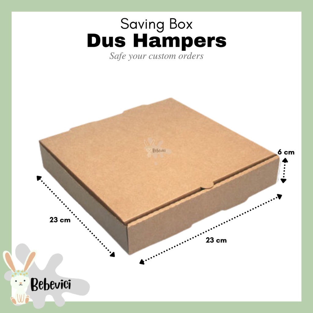 

PROMO 2.2 bebevici - Dus Box KOTAK HAMPERS 23x23x6 / Dus Coklat 23cm x 23cm x 6cm Corrugated EFlute