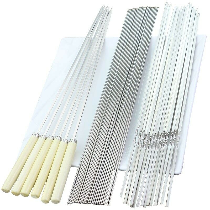 Tusuk sate dengan gagang barbeque stainless steel 50 pcs