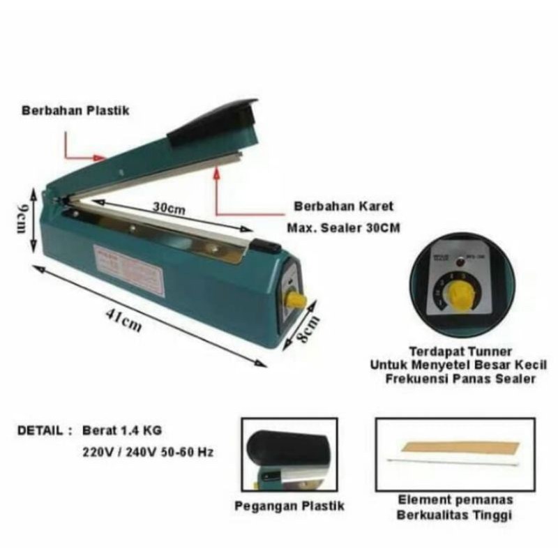 impulse seller 30cm dan 20cm alat press plastik Q2 8300 30cm Q2 8200 20cm impusiler impulseller