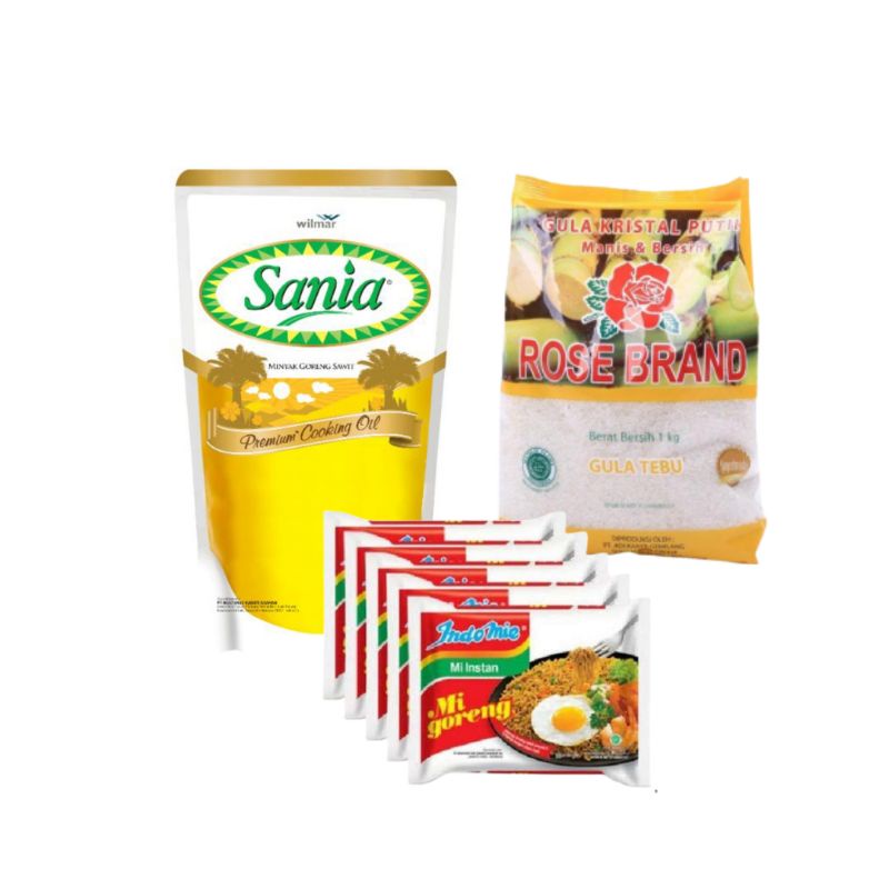 

Paket Minyak Goreng Murah (Minyak sania 1 liter, Gula 1kg, indomie 5pcs)