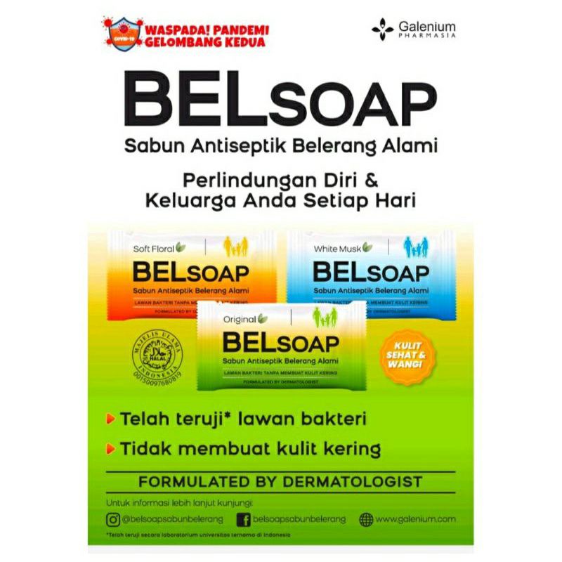 Belsoap Sabun Belerang Antiseptik Bar Soap / Batang 65 gr