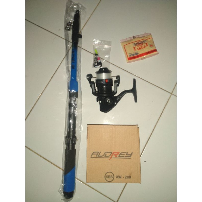 pancing set panjang 180cm lengkap bonus pakan