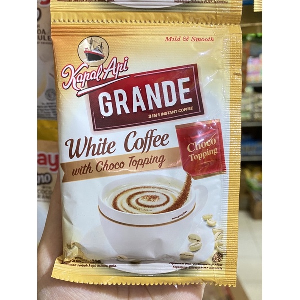 Jual Kapal Api Grande White Coffee With Choco Topping Isi Sachet