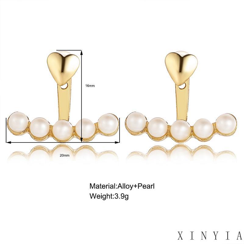 Anting Tusuk Gantung Desain Hati Hias Mutiara Untuk Wanita