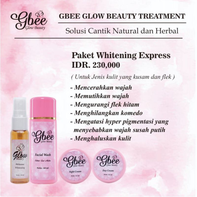PAKET WHITENING EXPRESS // GBEEGLOW // FREE MASKER ORGANIK