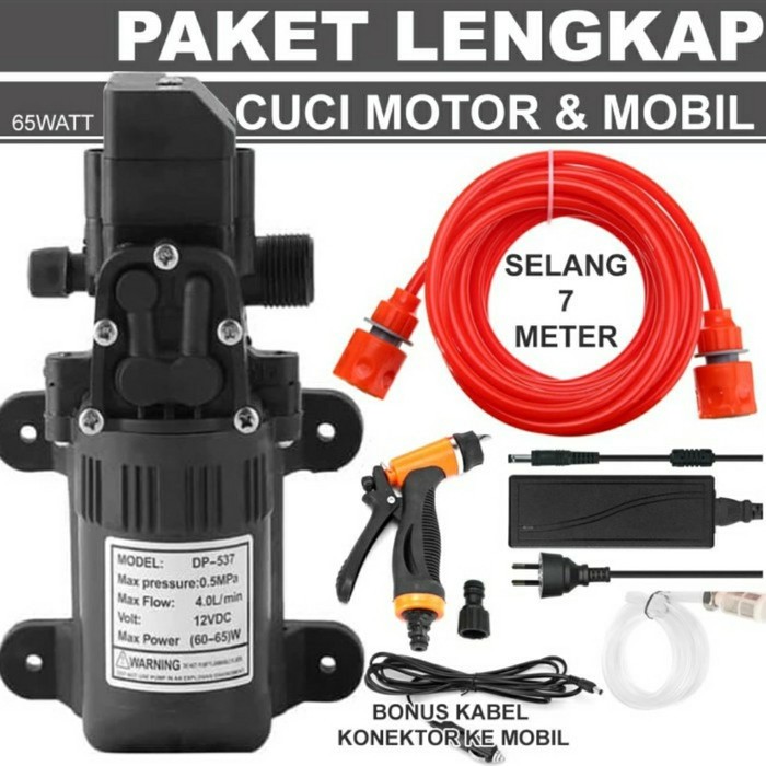 Paket Lengkap Pompa DC untuk Cuci AC Cuci Motor Cuci Mobil