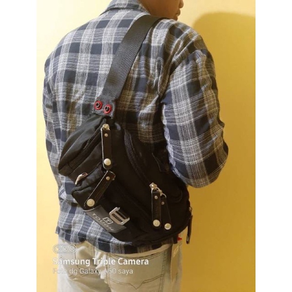 Tas pinggang Waistbag Tough Warrior Pria Original Tas model pinggang Army bahan super anti air quality