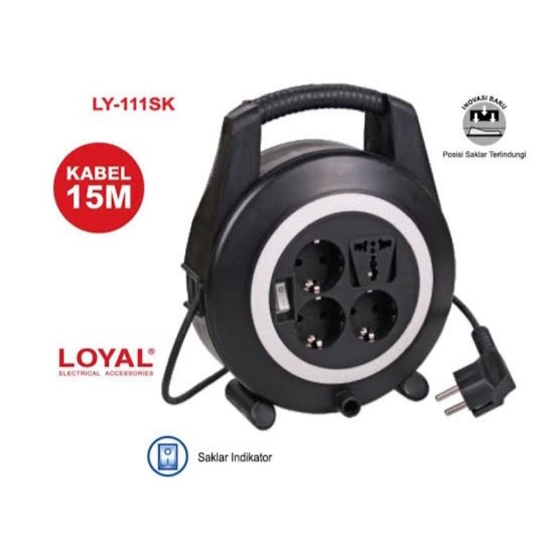 Kabel Roll Welto Full 15m / Kabel Roll Loyal LY-111 SK / Stop Kontak Kabel
