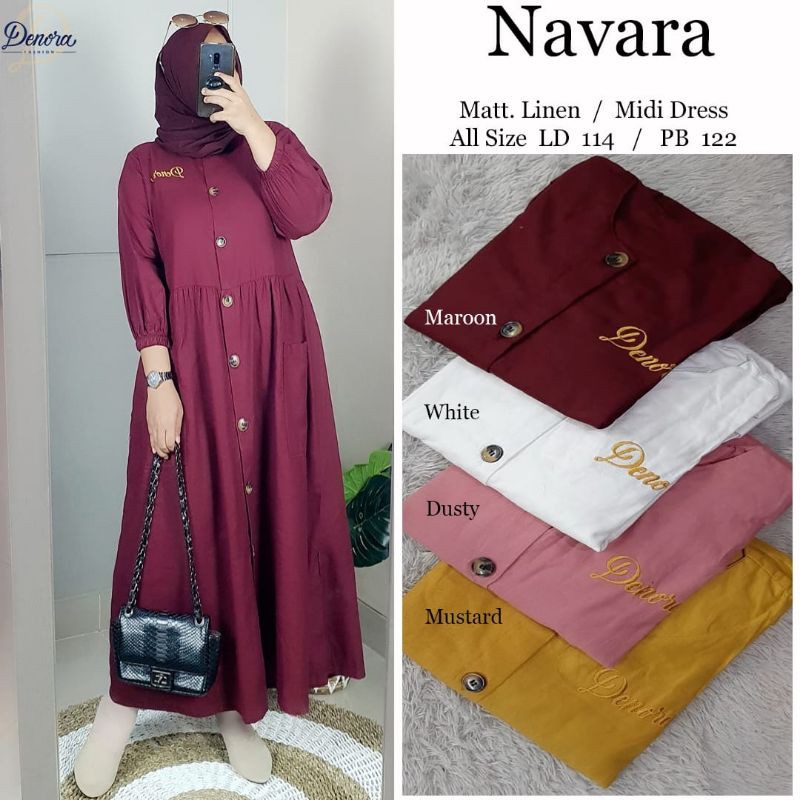 NAVARA LONG TUNIK POLOS DENGAN KANCING LD 114 BY DENORA