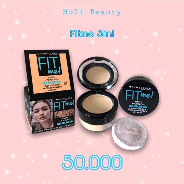 Maybelline Fit Me Bedak 2IN1 Bedak Tabur + Bedak Basah