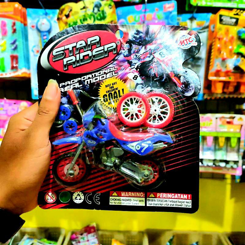 MAINAN ANAK MERAKIT MOTORCROS BONGKAR PASANG KADO ULTAH HADIAH ULANG TAHUN MAINAN ANAK LAKI COWOK  B