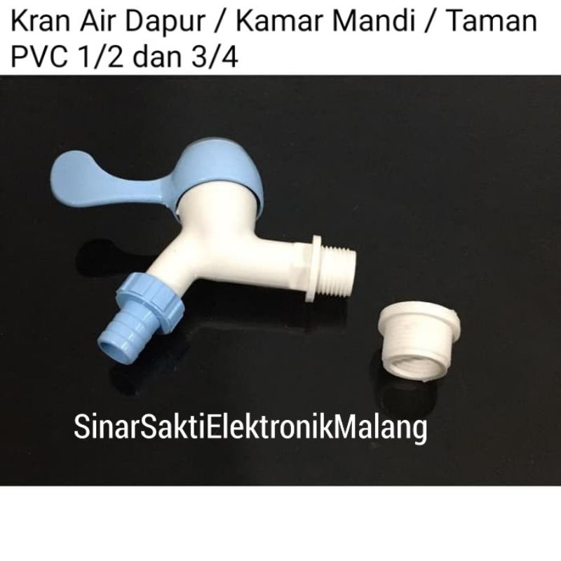 Kran Air Keran Air Plastik PVC 1/2&quot; dan 3/4 &quot; 2 ukuran