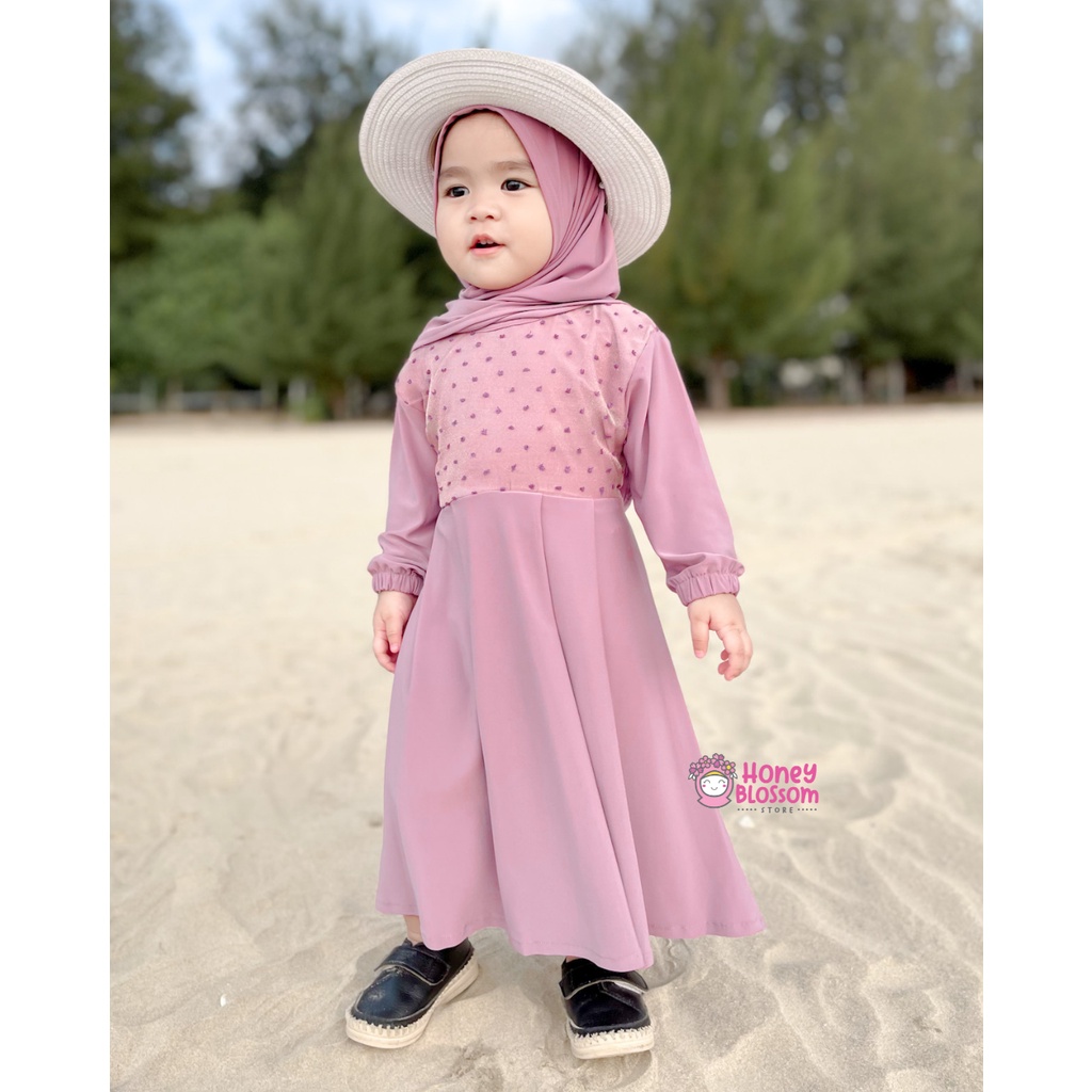 HONEYBLOSSOM gamis bayi jersey korea / gamis bayi perempuan 6 12 bulan alesha cantik