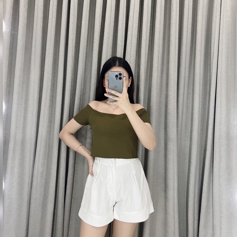 Crop top sabrina rib 049 | Sabrina crop | Atasan crop