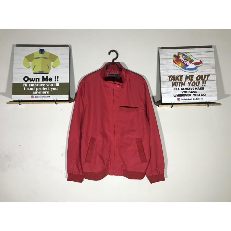 technicals jaket tracktop bomber motor merah red second bekas