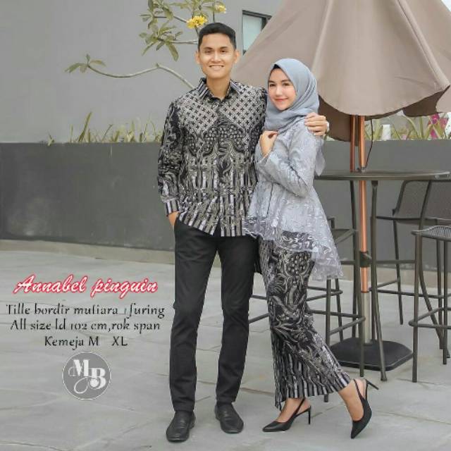 Couple Kebaya Batik Modern Outfit Kondangan Batik Kekinian Shopee Indonesia