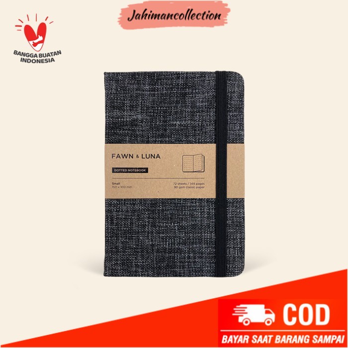 

✨ BISA COD ✨ A6 Notebook - Plain / Dotted Paper - Black Smoke Fabric - Ruled