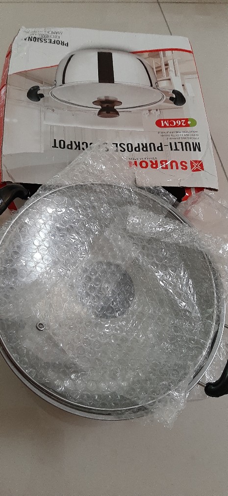 Panci Sup Sop Stainless 20cm 22cm 24cm 26cm Merek Subron Soup Pot Panci Kuah Tutup Kaca