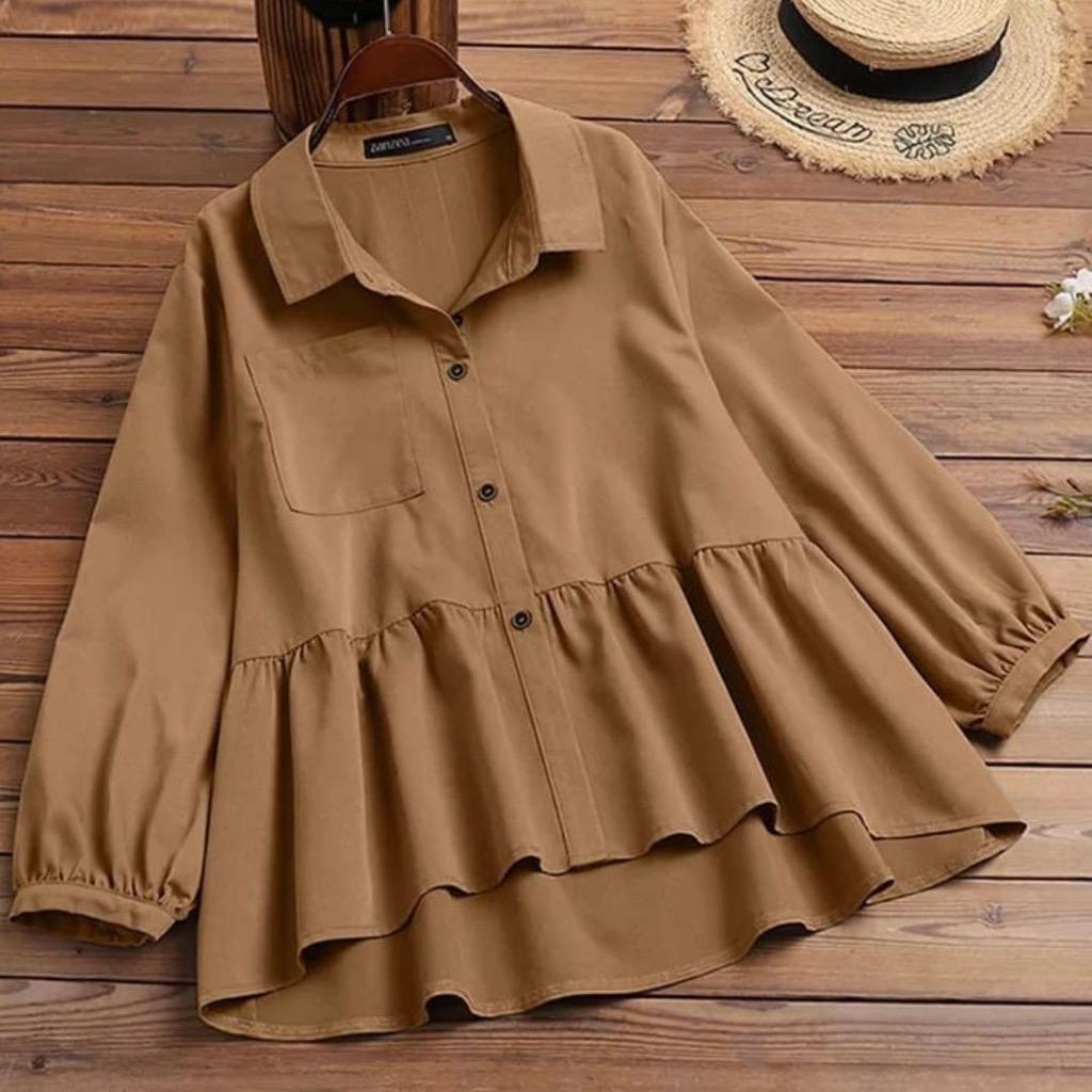 [ BUY 1 GET 1 FREE ]  Doney Blouse - Size 5L XXXL XXL XL L M S - Blouse Korea Jumbo - Atasan Wanita Big Size