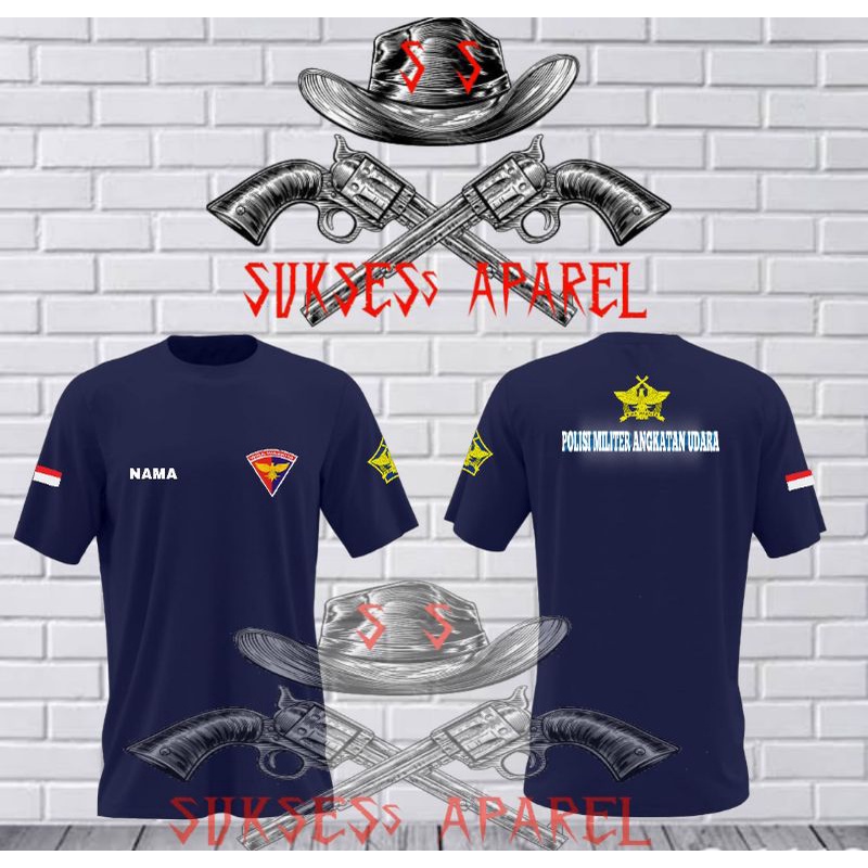 kaos pomau lengan pendek/polisi militer/angkatan udara