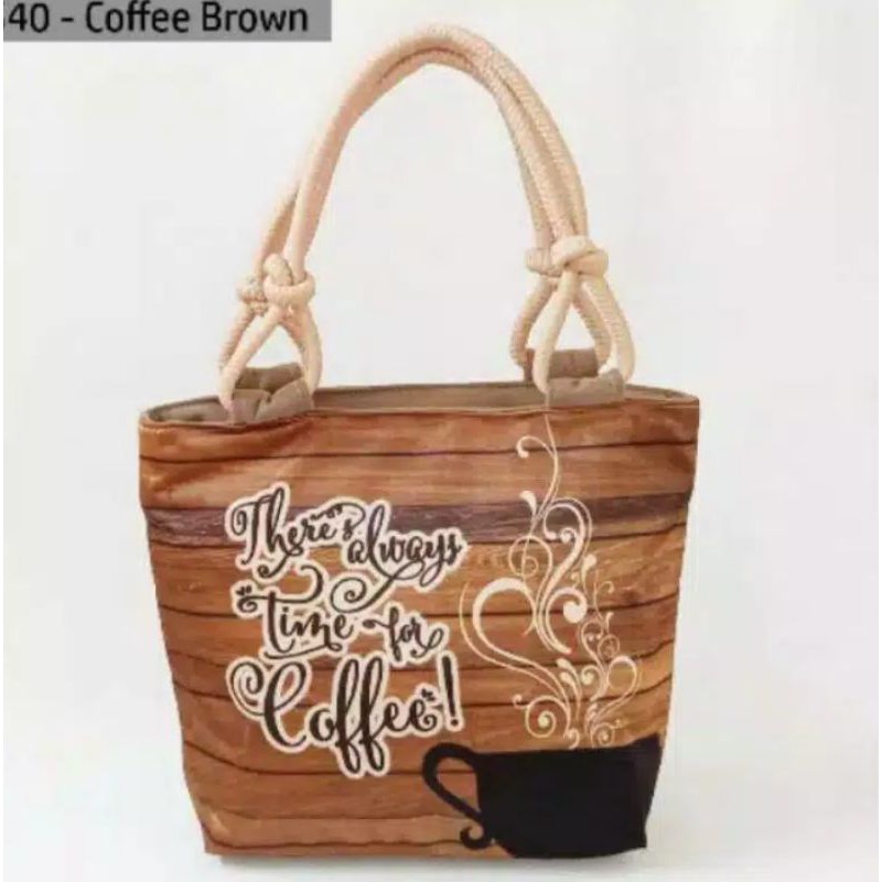 Tote bag Tali sumbu tas wanita motif printing style