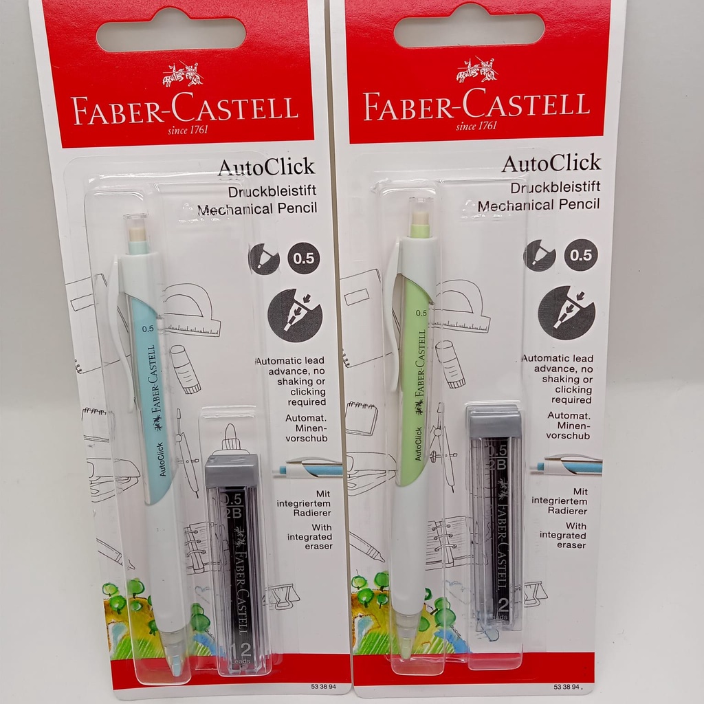 Faber Castell AutoClick Mechanical Pencil 0.5 / Pensil Mekanik Set