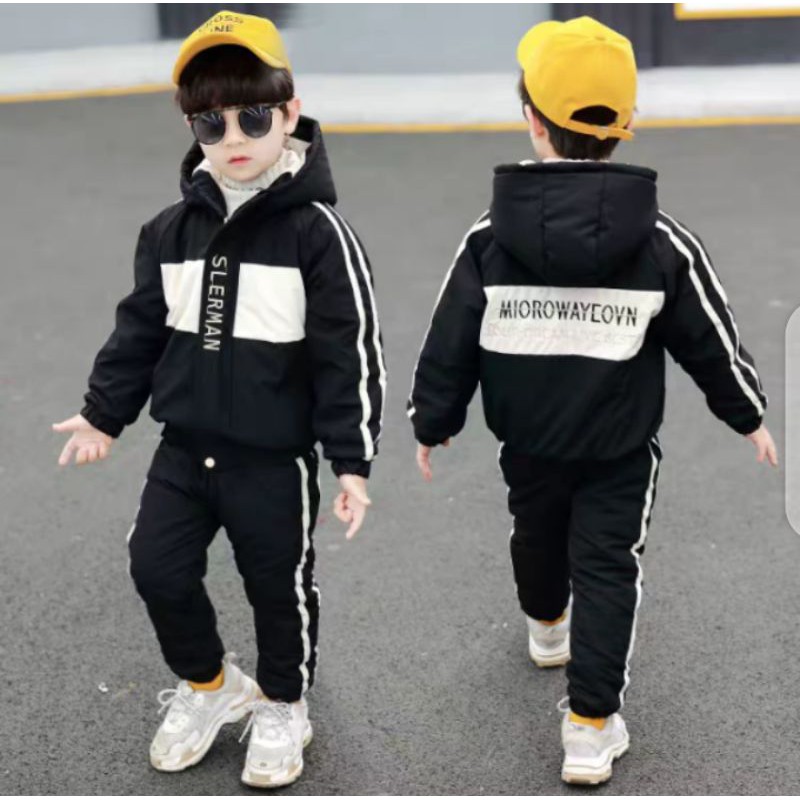 setelan baju anak cowok remaja import - sweater anak remaja korea - celana joger anak