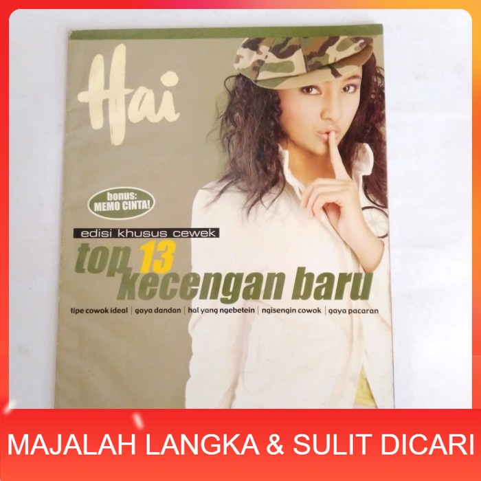Majalah HAI No.37 Sep 2003 Edisi Khusus Cewek MARSHANDA Langka