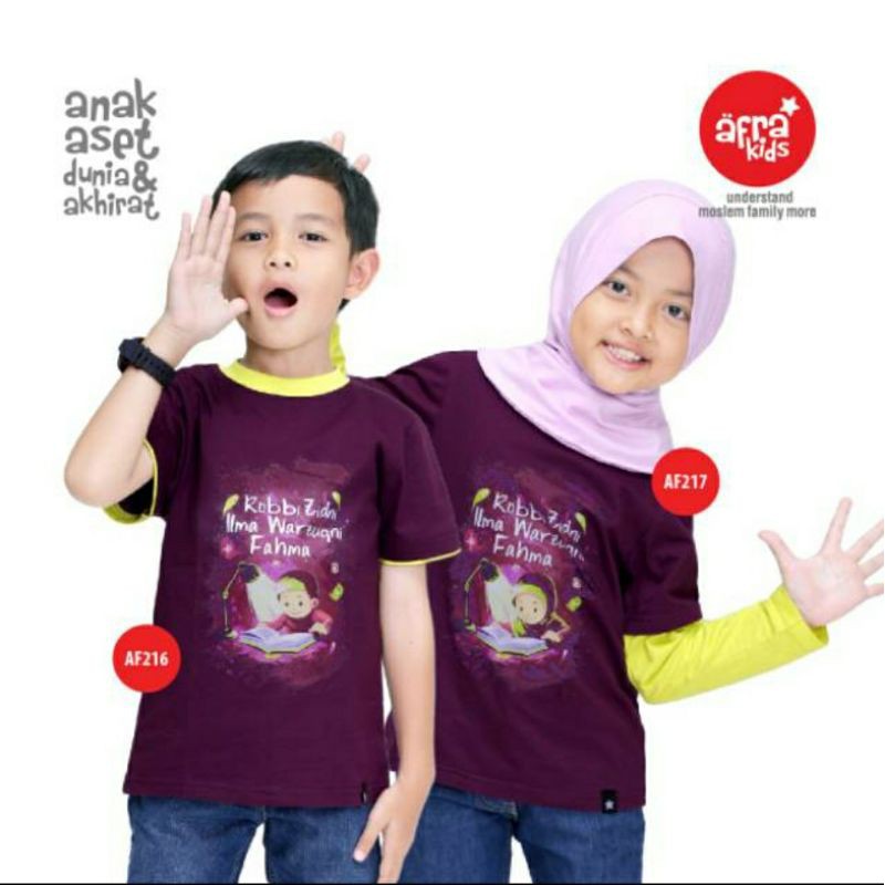 SALE Kaos Afrakids AF217 &quot;Robbi Zidni Ilma Warzuqni Fahma&quot; Lengan Panjang