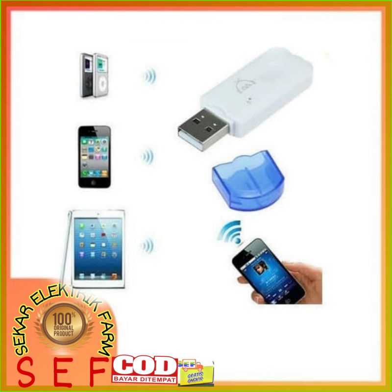 USB Bluetooth Audio Receiver With Mic / Dongle Wireless HP Ke Speaker Aktif Music Non Kabel