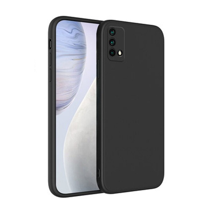 Original Slim Presisi Soft Oppo A95 / A74 4G Soft case Microfiber Liquid Square SILICONE  - Hitam Ca