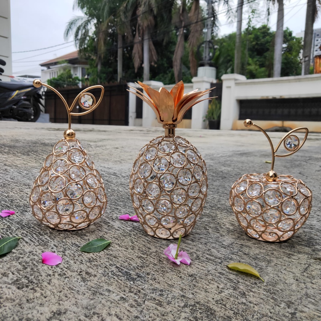 Ornamen Buah Kristal Paket SET 3 PCS / SET 3 PCS Hiasan Ornamen Kristal