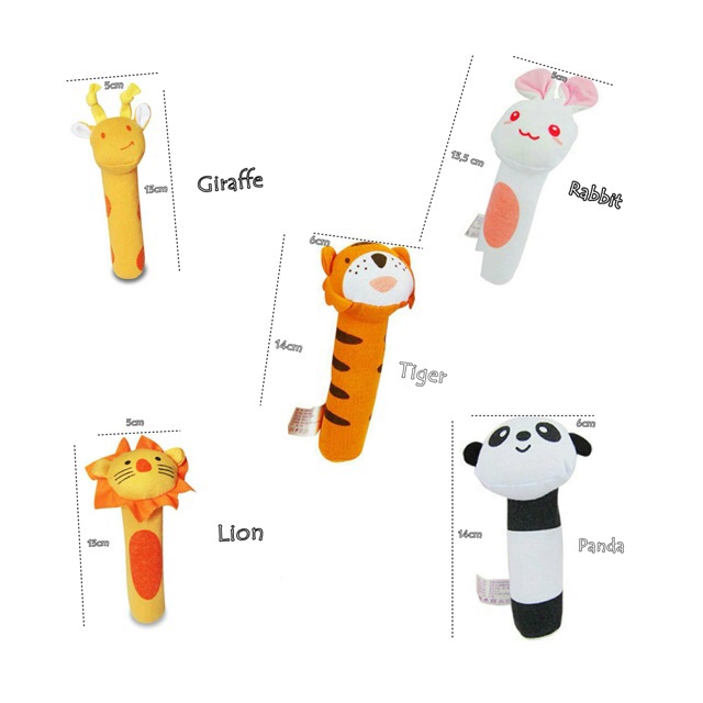 rattle stick bayi boneka pencet mainan edukasi anak baby toy squeaker bar