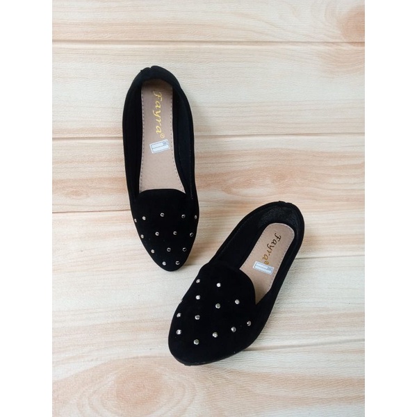 Sepatu Balet Wanita Terbaru Model Kenong Lidah Flatshoes Hitam Simple Flash Sale Bisa COD