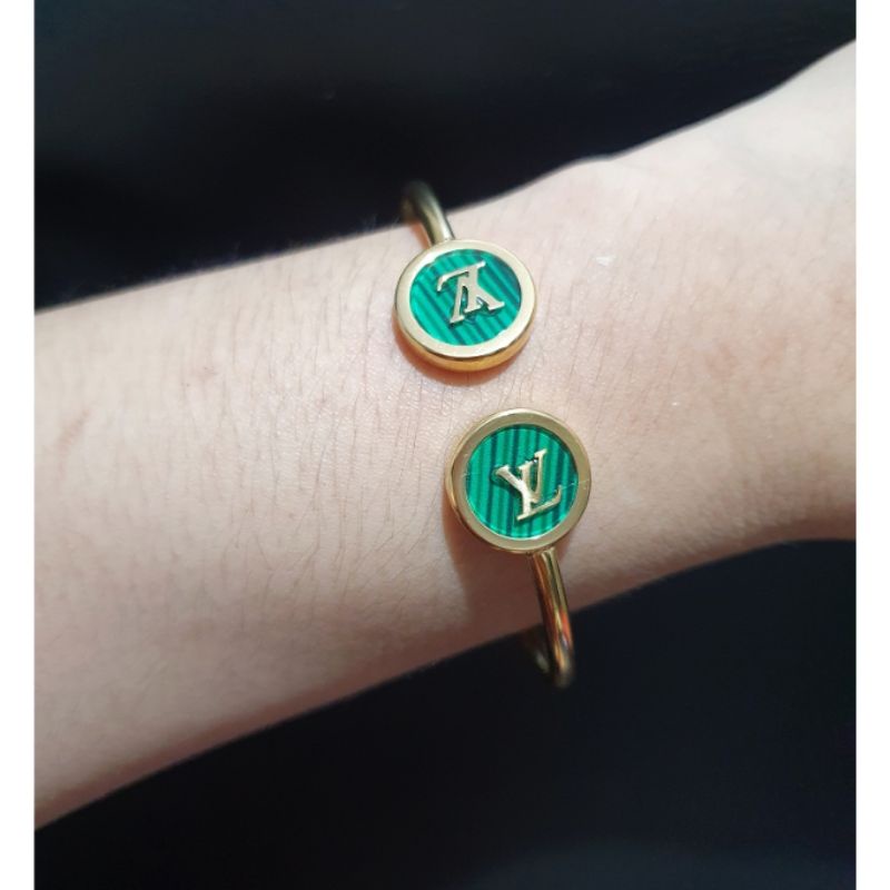 Gelang Titanium asli elv gold Premium Quality Kilau anti karat Bracelet Stainless Steel Branded Band T0019