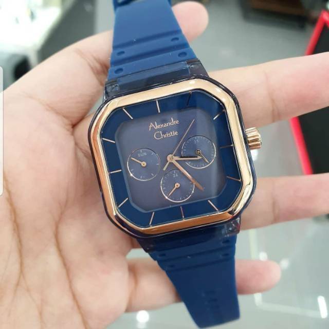 Alexander Cristie Ac 2811 Bf Navy Blue Jam Tangan Wanita Alexandre Christie Rubber Original 100 Indonesia