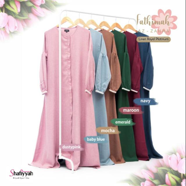 Gamis Fathimah Linen Royal Platinum - Shafiyyah